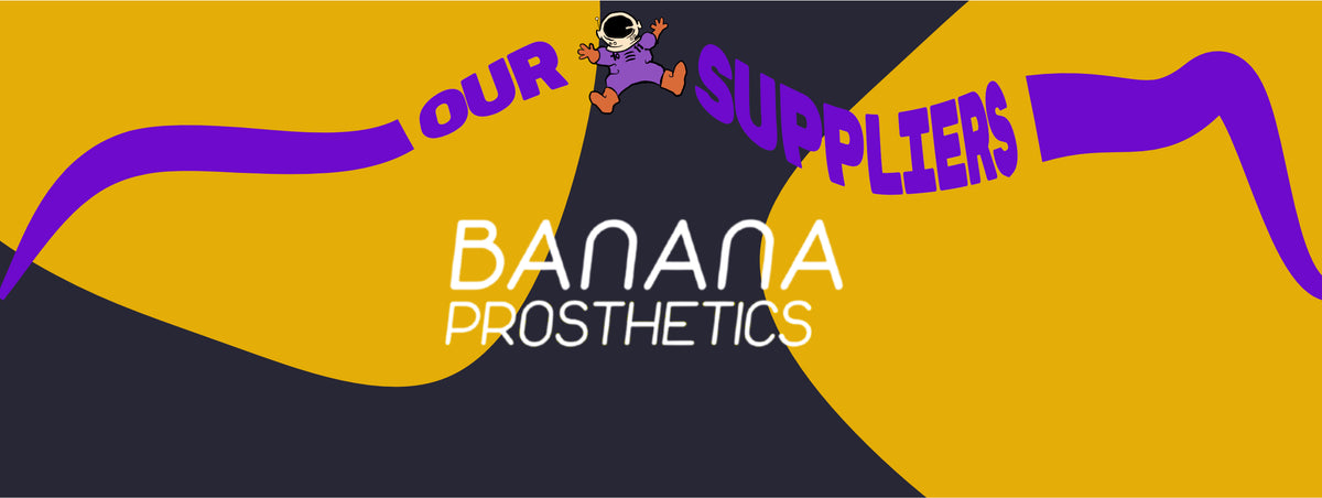 The Gendernaut Store logo showing that one of the brands sold in the store is Banana Prosthetics