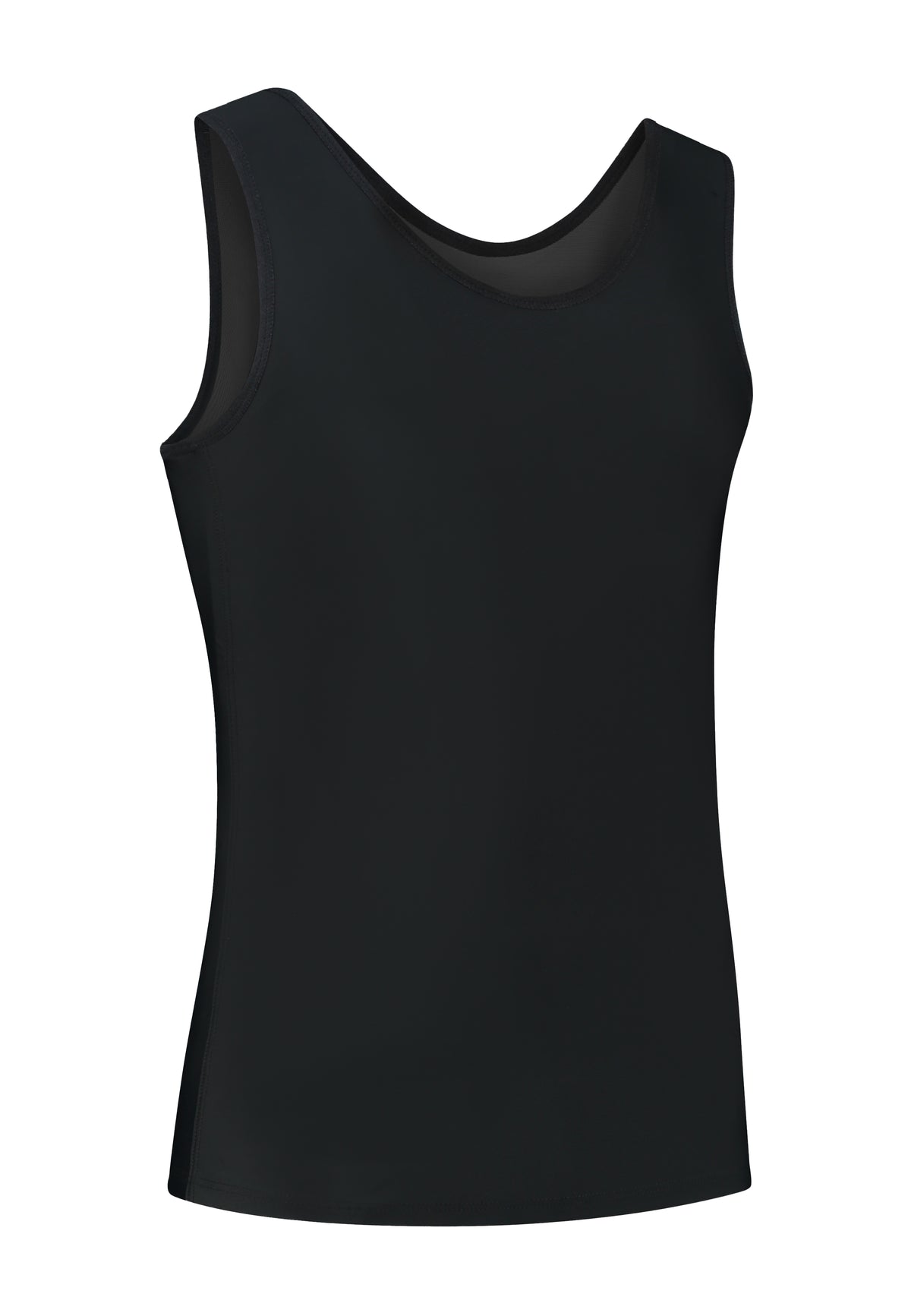 Black long binder brand UNTAG. Ideal for winter and large chests. Front view 2.