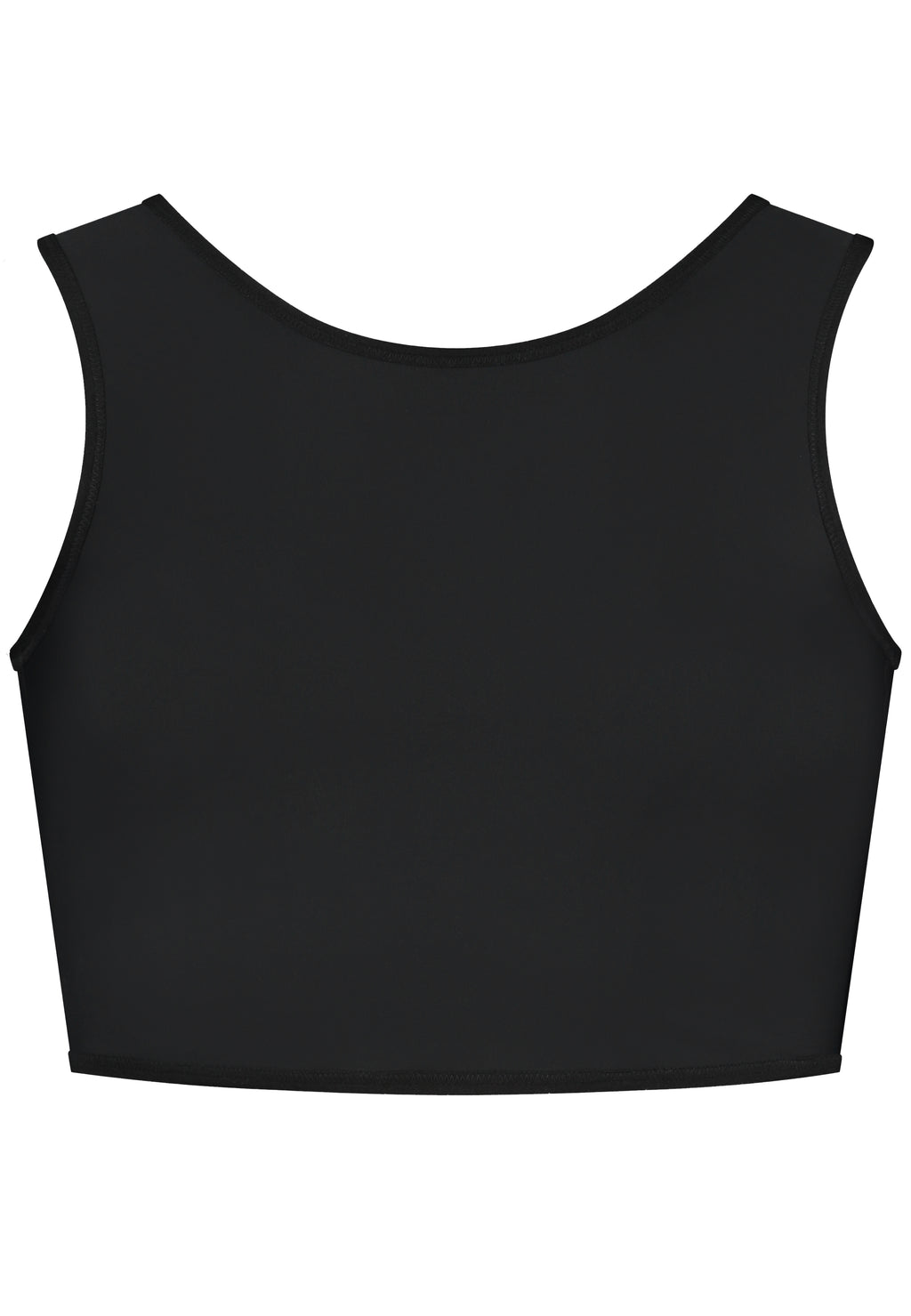 A black chest binder from UNTAG. Back view. Safe and high quality.