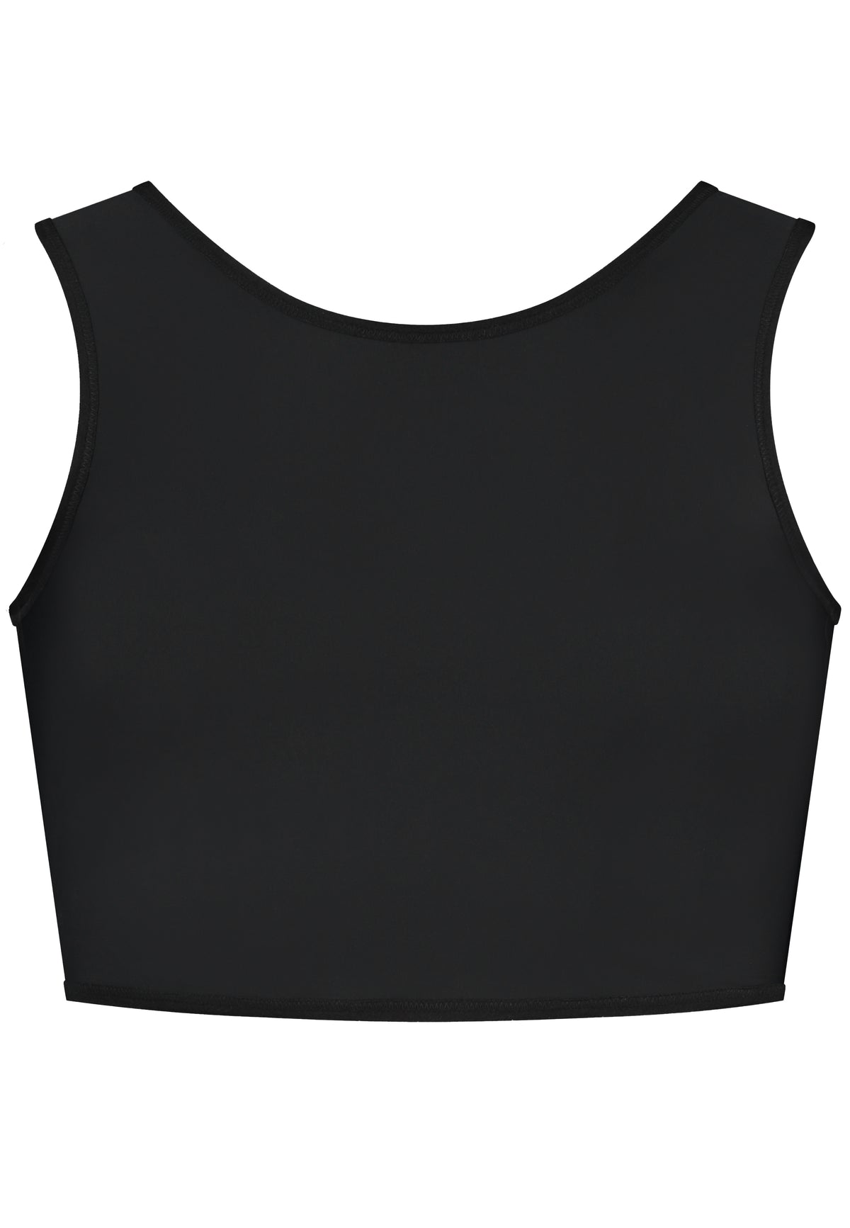 A black chest binder from UNTAG. Back view. Safe and high quality.
